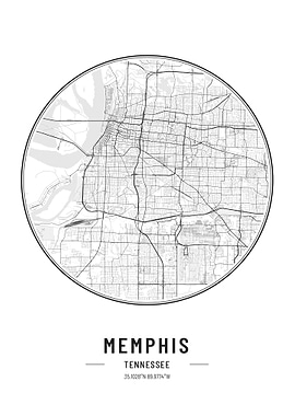 Memphis Tennesee map