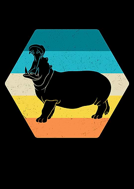 Hippo Retro Zoo Wildlife