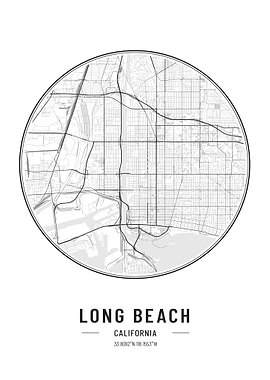 long beach California map
