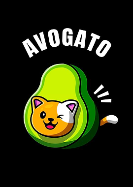 Avogato Funny Cat Avocado