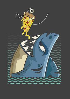 Shark Eating Pizza Food