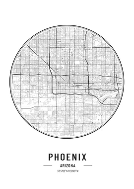 Phoenix Arizona USA map