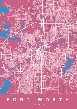 FORT WORTH Art Map Texas
