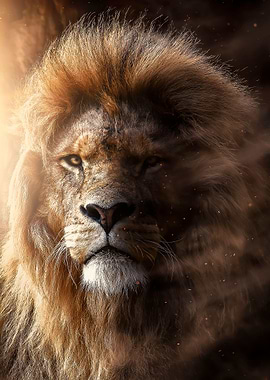 African lion face poster