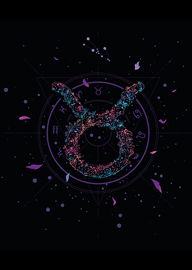 TAURUS FLORAL ZODIAC SIGN