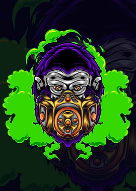 Gorilla with Gas Mask 02