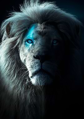 Fantasy white lion king