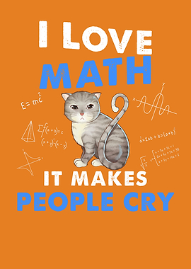 Funny Cat Face I Love Math