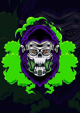 Gorilla with Gas Mask 05