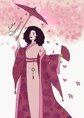 Sakura blossom lady