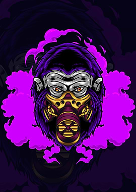 Gorilla with Gas Mask 03