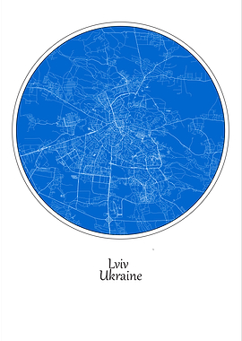 Lviv City Map Ukraine