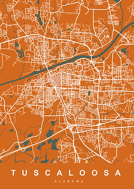 TUSCALOOSA Art Map Alabama