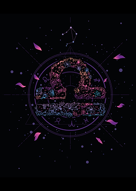 Libra ZODIAC SIGN FLORAL