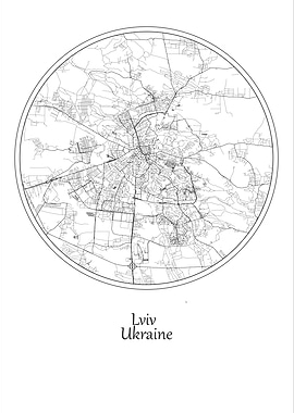Lviv City Map Ukraine
