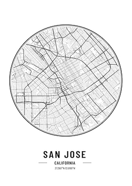 San jose California usamap