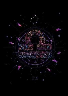 LIBRA FLORAL ZODIAC SIGN