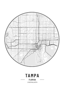 Tampa Florida USA map