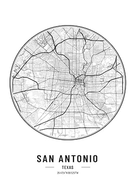 San antonio Texas USA map