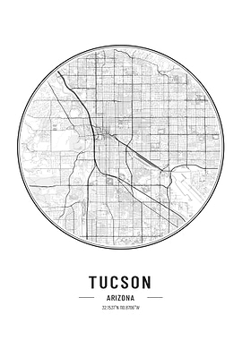 Tucson Arizona USA MAP