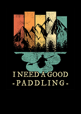 Kayaking Canoeing Retro