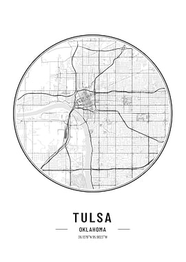 Tulsa Oklahoma USA map