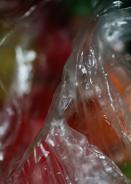 Plastic bag abstract macro
