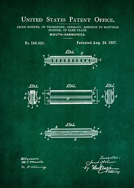 37 Hohner Harmonica Paten