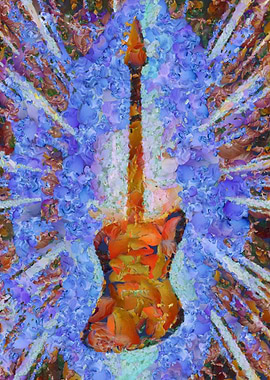 Bass guitar painting