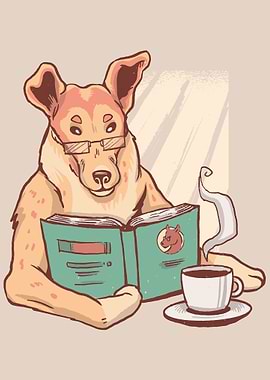 Dog Book and Coffee