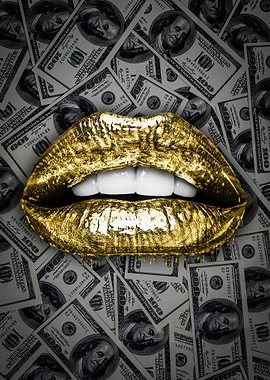 Golden Drip Fashion Lips