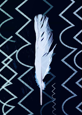Blue feather moonlight