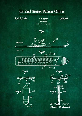 43 Snowboard Patent 1969