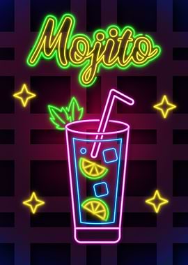 Mojito Neon sign Poster