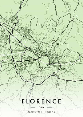 Florence City Map Green