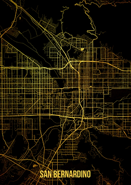 San Bernardino gold map