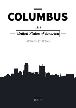 Columbus skyline poster