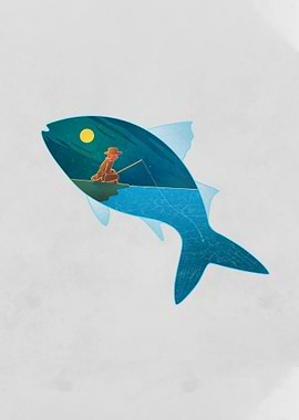 Fishing by the moonlight