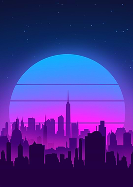 vaporwave city night
