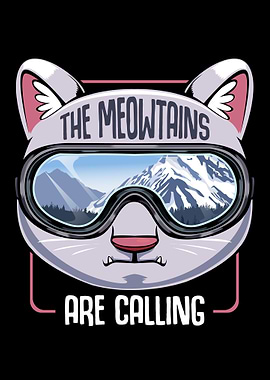 Meowtains Snowboard Skiing