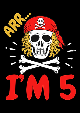 5th Birthday Pirate Five Y