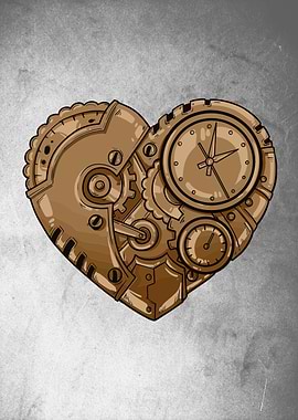 Steampunk heart metal