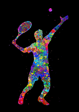 Tennis player watercolor