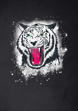 White tiger watercolor