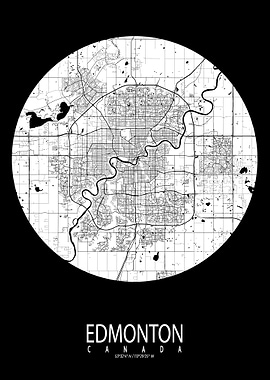 Edmonton Map Full Moon