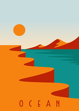 Minimalistic ocean poster
