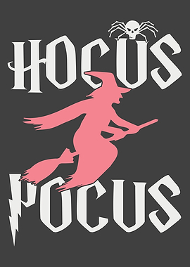 Creepy witch on a broom