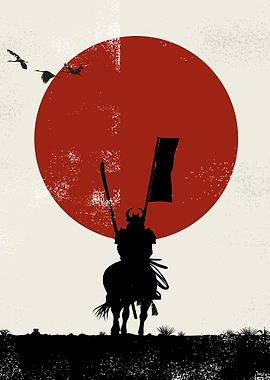 sillhouete samurai horse