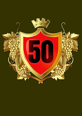 50th Birthday Golden Crest