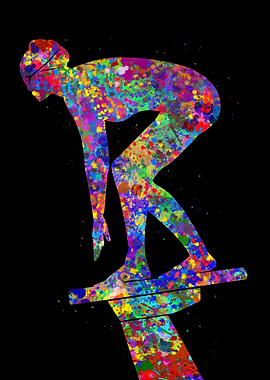 Swimmer girl watercolor